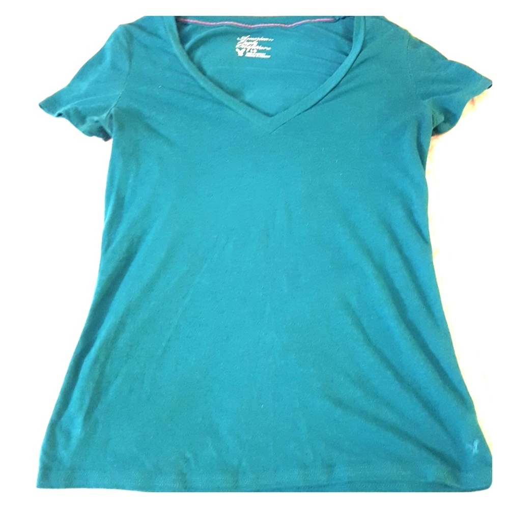 Bright teal American eagle tee